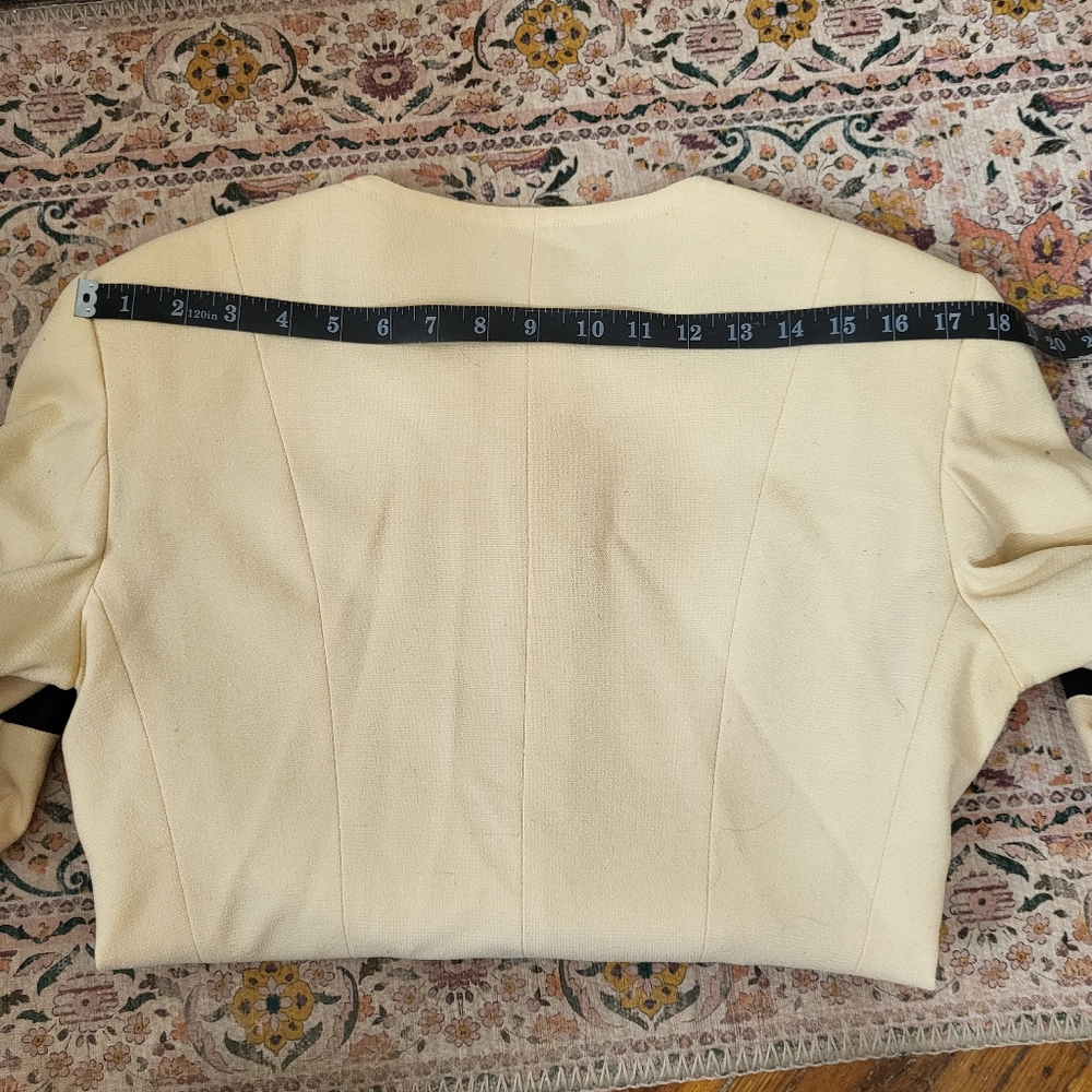 FENDI Vintage Blazer Size M* Woold Blend Patch Pockets Designer Tailor Fit Ivory - Picture 11 of 16